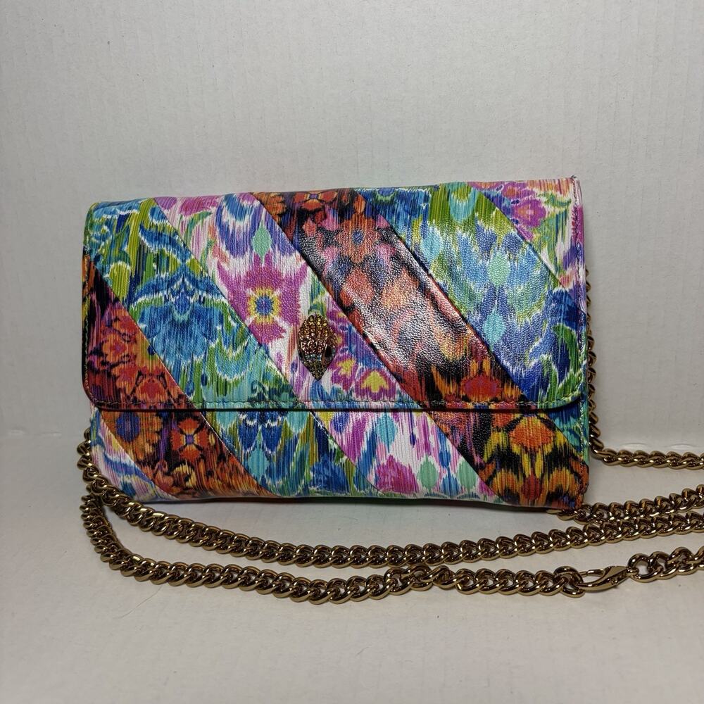 Kurt Geiger Leather Wallet On Chain Floral Matthew Williamson Collab